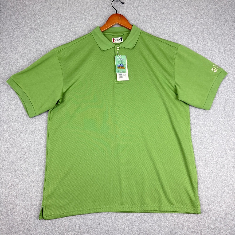 Clique CoolDry Mens Large Green Performance Polo Shirt MQK00010 Traditional Bank